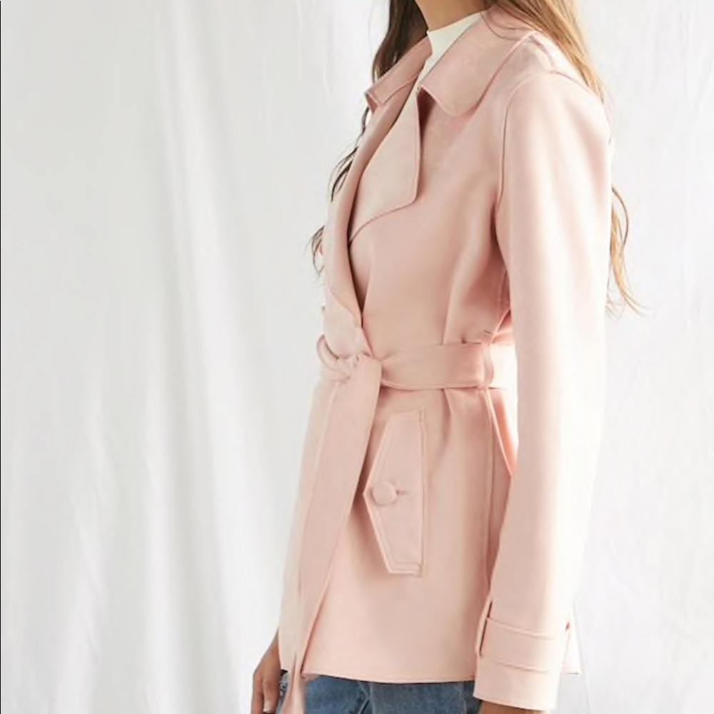 NWOT Mid weight faux suede trench jacket